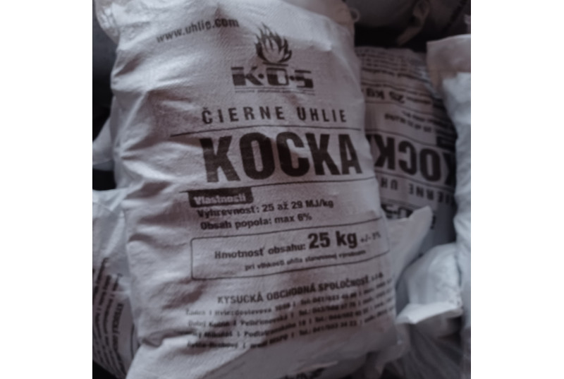 Čierne uhlie kocka, 25 kg Čierne uhlie kocka, 25 kg