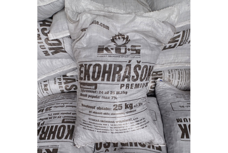 čierny ekohrášok PREMIUM, 25 kg